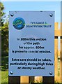 NT3294 : Notice on Fife Coastal Path by Bill Kasman