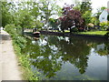 Narrowboat approaching on the Grand Union Canal near Harefield