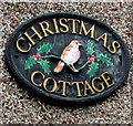 Christmas Cottage name sign, Church Road, Oldbury-on-Severn