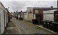 Garages in service road below Lockyer Road, Mutley