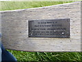 Plaque on a memorial bench