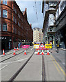 Stephenson Street: road closed for tramway works