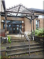 Entrance, former Brookwood Library, Bearsden