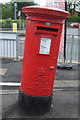 Leaning Elizabeth II postbox on Halesowen Road, Halesowen