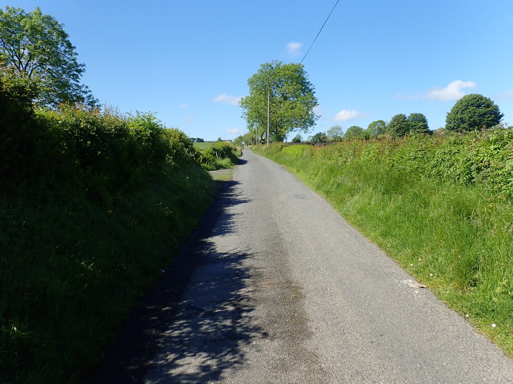 View South along Old Road, Tullyvallan... © Eric Jones :: Geograph Ireland