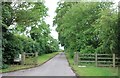 Private track to houses in Newton Morrell