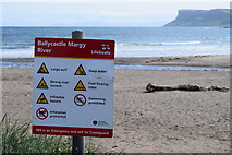 D1241 : Notice, Margy River, Ballycastle by Kenneth  Allen