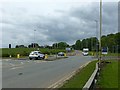 SK4525 : Main entrance to East Midlands Airport on the A453 by Alan Murray-Rust