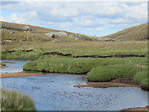 NH4479 : Abhainn na Glasa and the homewards boulder west of Kildermorie by ian shiell