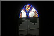 TQ1572 : View of a stained glass window in Strawberry Hill House #7 by Robert Lamb