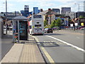 Bus stop and shelter on High Street Bordesley (B4100), Birmingham