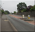 Pedestrian refuge in the B4591 Glasllwch Crescent, Newport