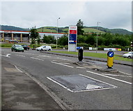 ST1688 : Speed bumps and a pedestrian refuge in  Crossways Retail Park, Caerphilly by Jaggery
