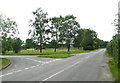 Junction of School Lane with the road through the village, Southill