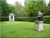 TL0934 : West Half House and statue by Humphrey Bolton