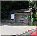 Bus stop and shelter alongside the B4558, Talybont-on-Usk