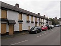 Boarded-up former White Swan, Llanfrynach