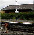 Direction sign on Platform 2, Carmarthen railway station