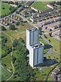 Linkwood Crescent towerblocks from the air