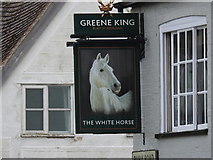 TL9363 : The sign of The White Horse, Beyton by Adrian S Pye