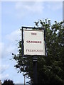 The sign of The Gardners public house, Tostock