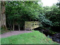 Gated footbridge over Afon Iwrch