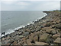 High tide on the sea defences at Buckhaven