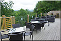 The terrace at the Daffodil Inn, Penrhiwllan