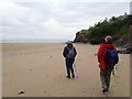 Walkers on the beach at Abersoch