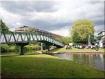 SK5639 : Footbridge over the Canal by Eirian Evans