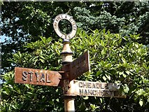 SJ8485 : Old Cheadle & Gatley UDC signpost by Gerald England