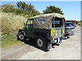 Classic Land Rover in a car park in Abersoch