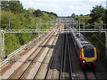 SP8338 : Railway towards Milton Keynes Central Station by JThomas