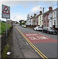 Warning sign - Playground/Lle chwarae, Cross Street, Gilfach