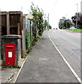 King George VI postbox in a Gelligaer Road wall, Cefn Hengoed