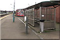 ST1586 : Shelter on platform 3, Caerphilly railway station by Jaggery