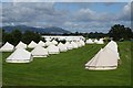 SO8541 : Glamping tents by Philip Halling
