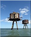 TR0779 : Red Sands Maunsell Fort - Eastern Gunnery towers by Rob Farrow