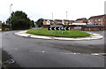 Grassy roundabout in Penpedairheol 