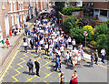 Visitors arriving at Chester Racecourse