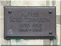 Plaque to Alfred Lord Tennyson