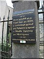 Gwladfa Patagonia plaque at Capel Engedi, Caernarfon