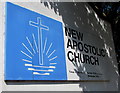 New Apostolic Church times of services board, Tiverton