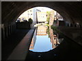 View towards a lock from below the railway line, Birmingham