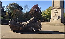 SP3265 : Chainsaw-sculpted tree trunk, Jephson Gardens, Leamington by Robin Stott