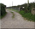 SS9171 : Gate across the entrance to Clawdd y Mynach Farm, Monknash by Jaggery