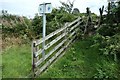 Metal stile on the public footpath to Rhosgadfan