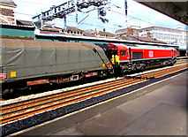 ST3088 : DB Cargo UK Class 66 locomotive in Newport station by Jaggery