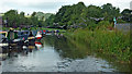 Canal and moorings at Furness Vale in Derbyshire