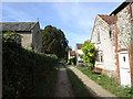 Track by the churchyard, South Creake